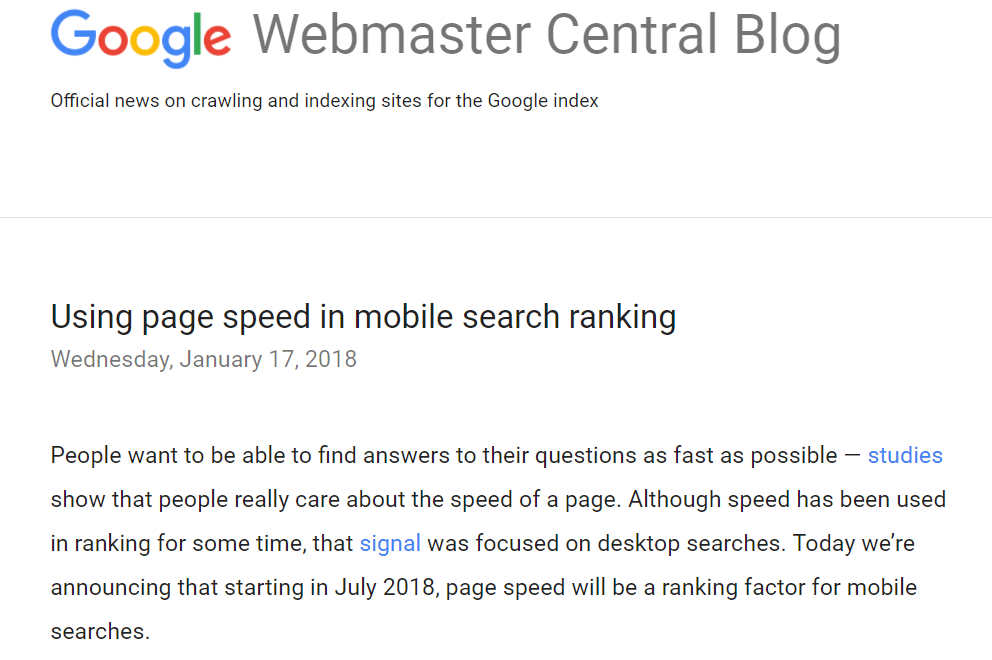 google vitesse algorithme